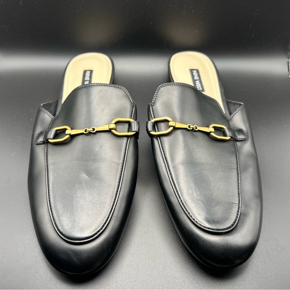 Nine West Black Mules with Gold Accent - Picture 2 of 6